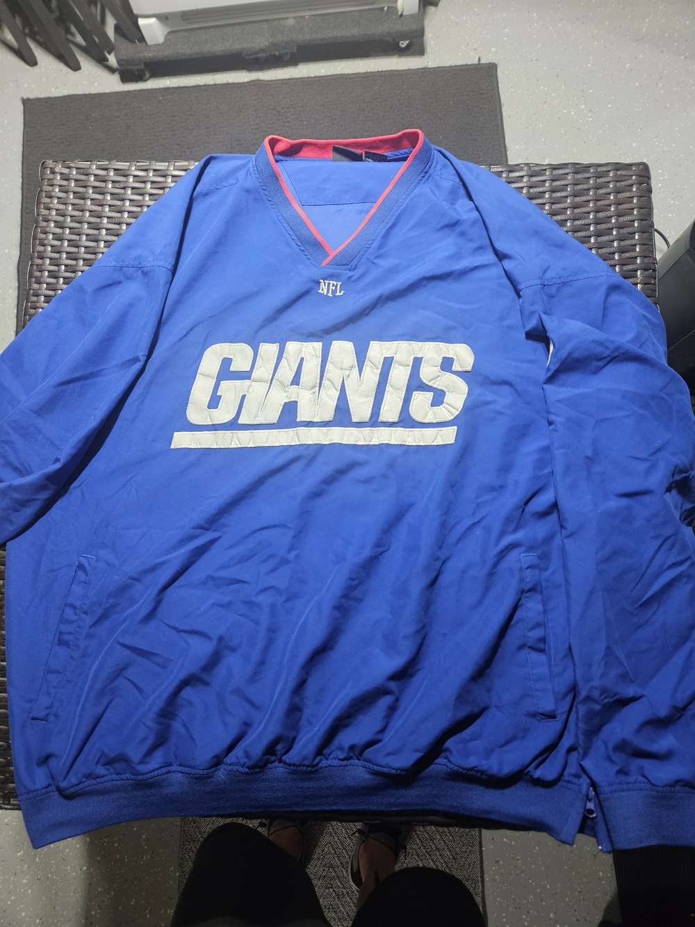 NFL Giants Blue Pullover Jacket with Red Trim